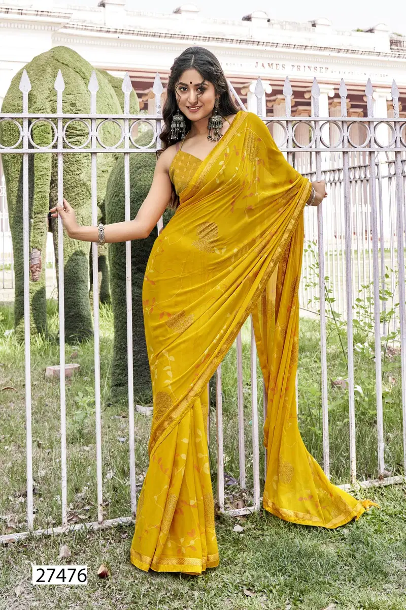 Gauchar By Vallabhi Designer Georgette Sarees Wholesale Market In Surat